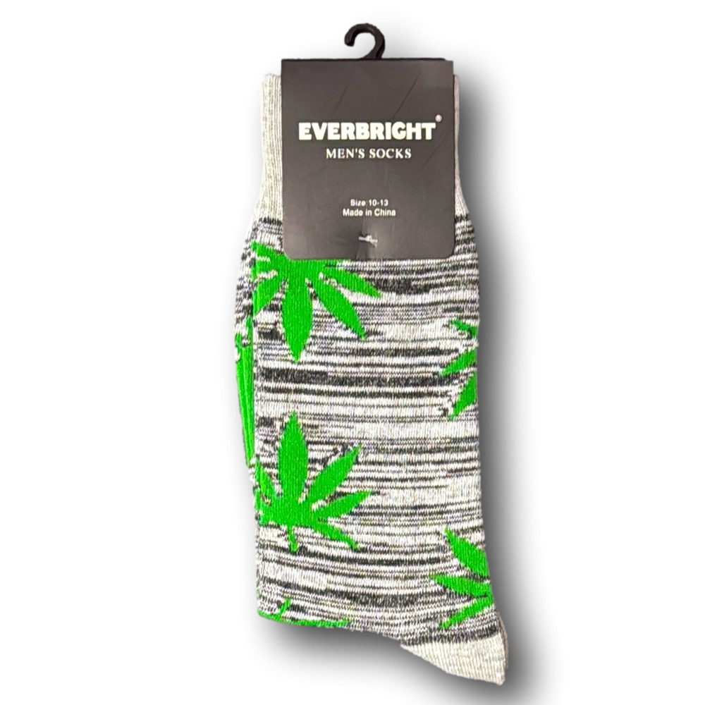 3/$18 Special Plant Leaf Camouflage Funny Novelty Crew Socks - NWT